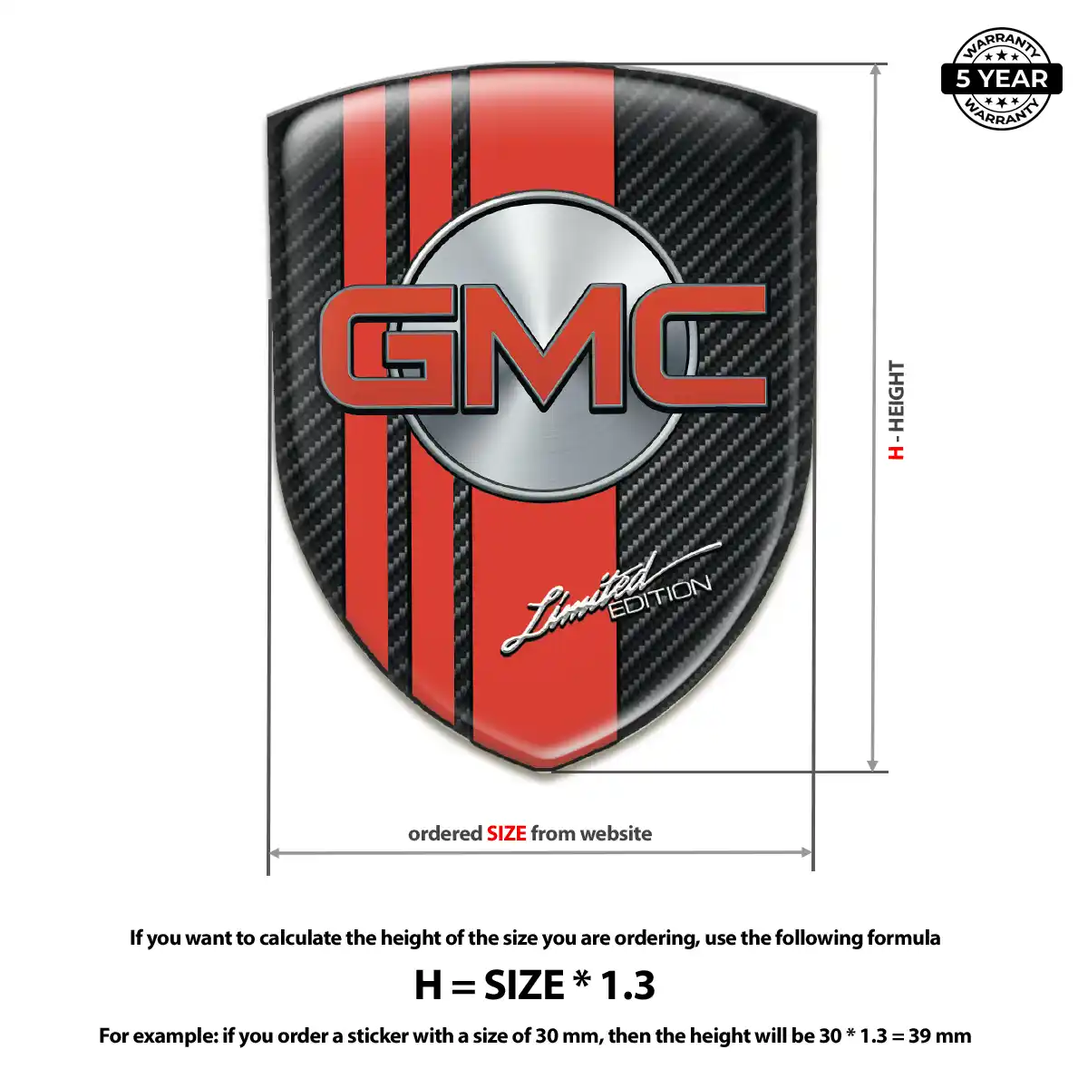 GMC Resin Domed Sticker Prime Quality