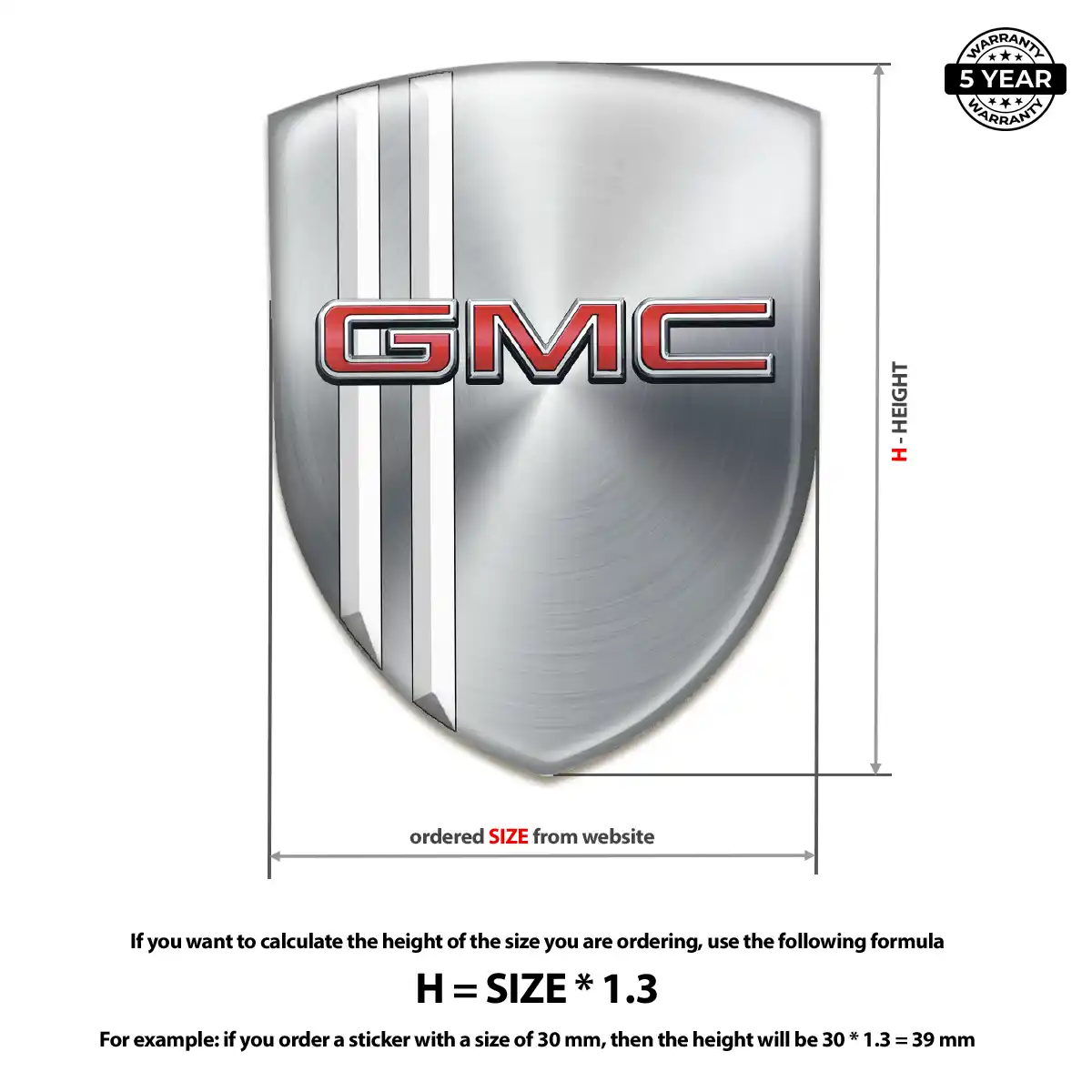 GMC Resin Domed Sticker Refined Design