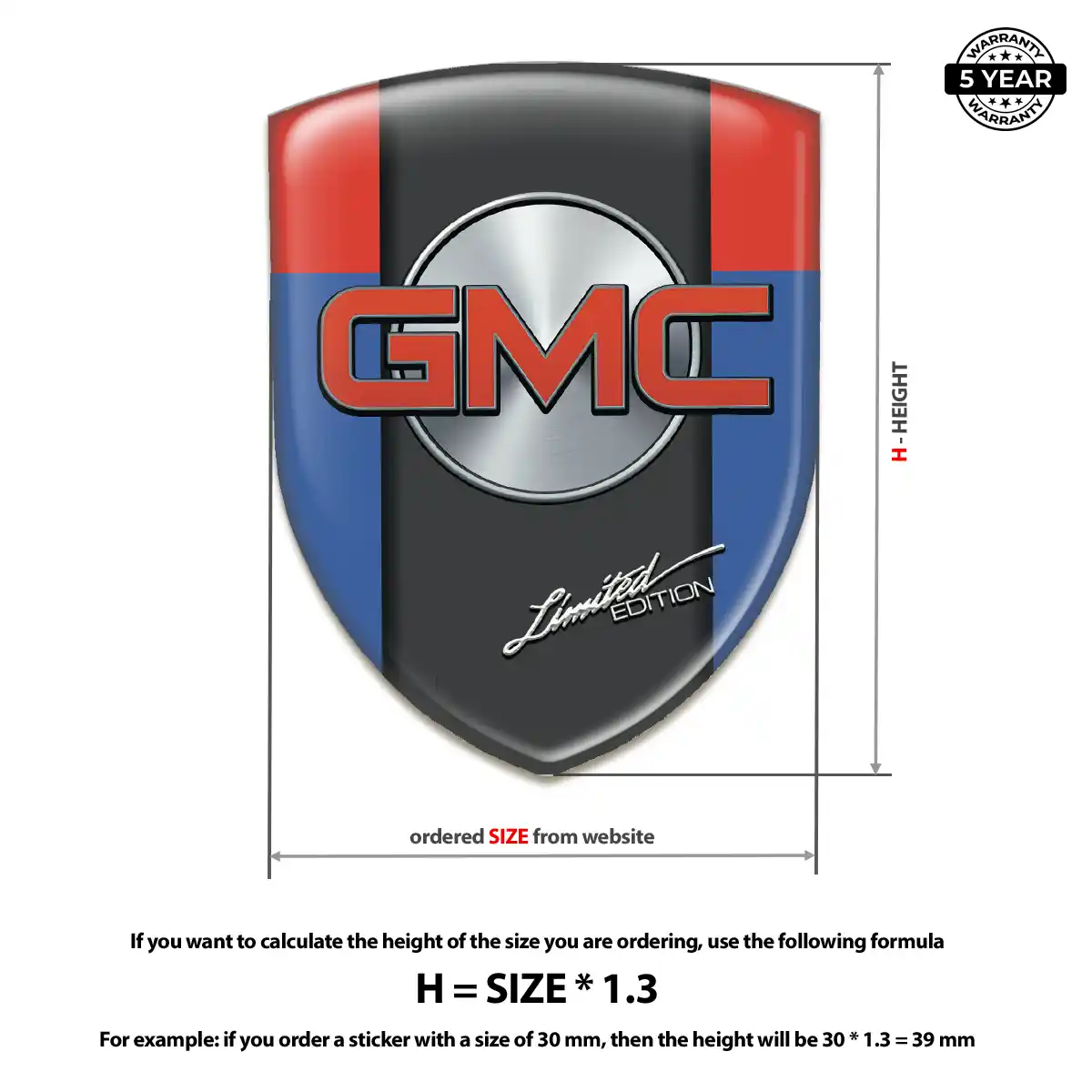 GMC Resin Domed Sticker Resin Luxe