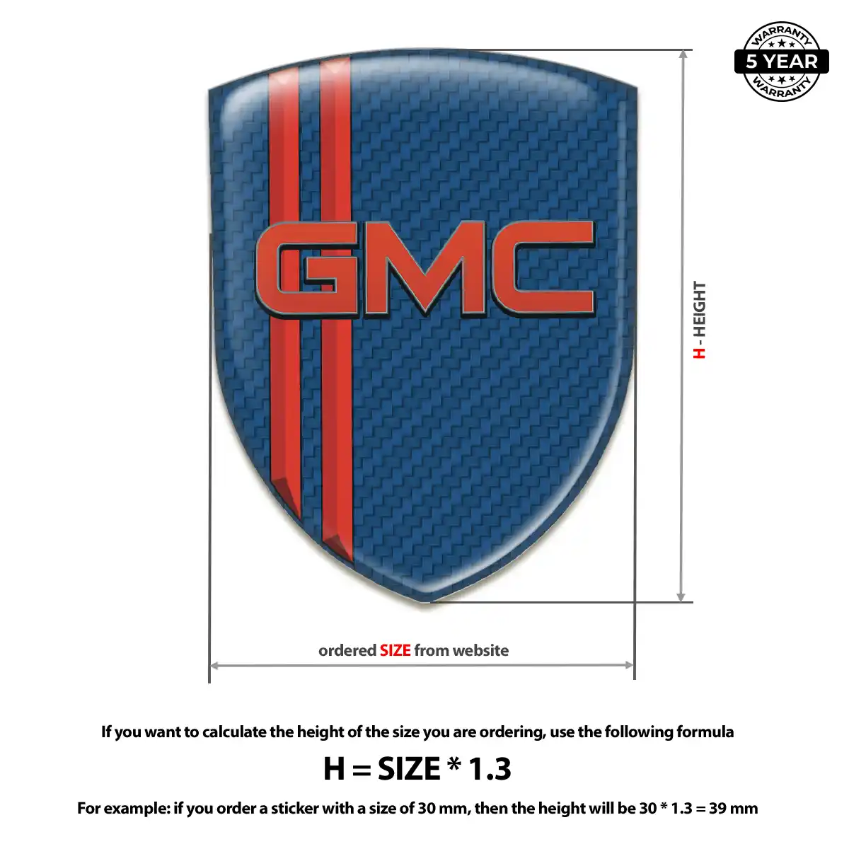 GMC Resin Domed Sticker Sleek Style