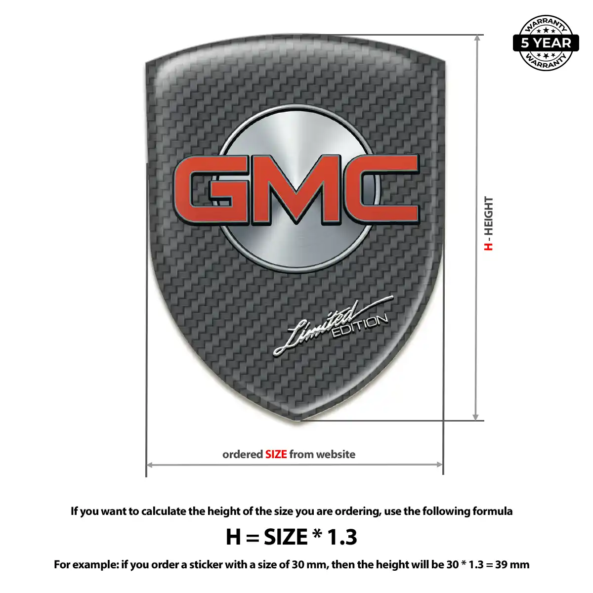 GMC Resin Emblem Sticker Deluxe Edition