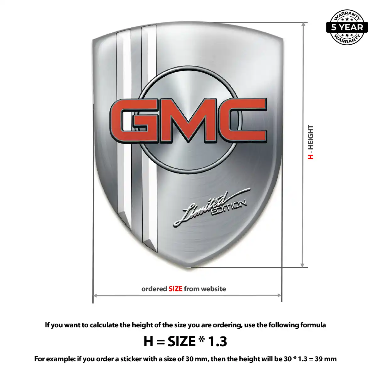 GMC Resin Emblem Sticker Elite Edition