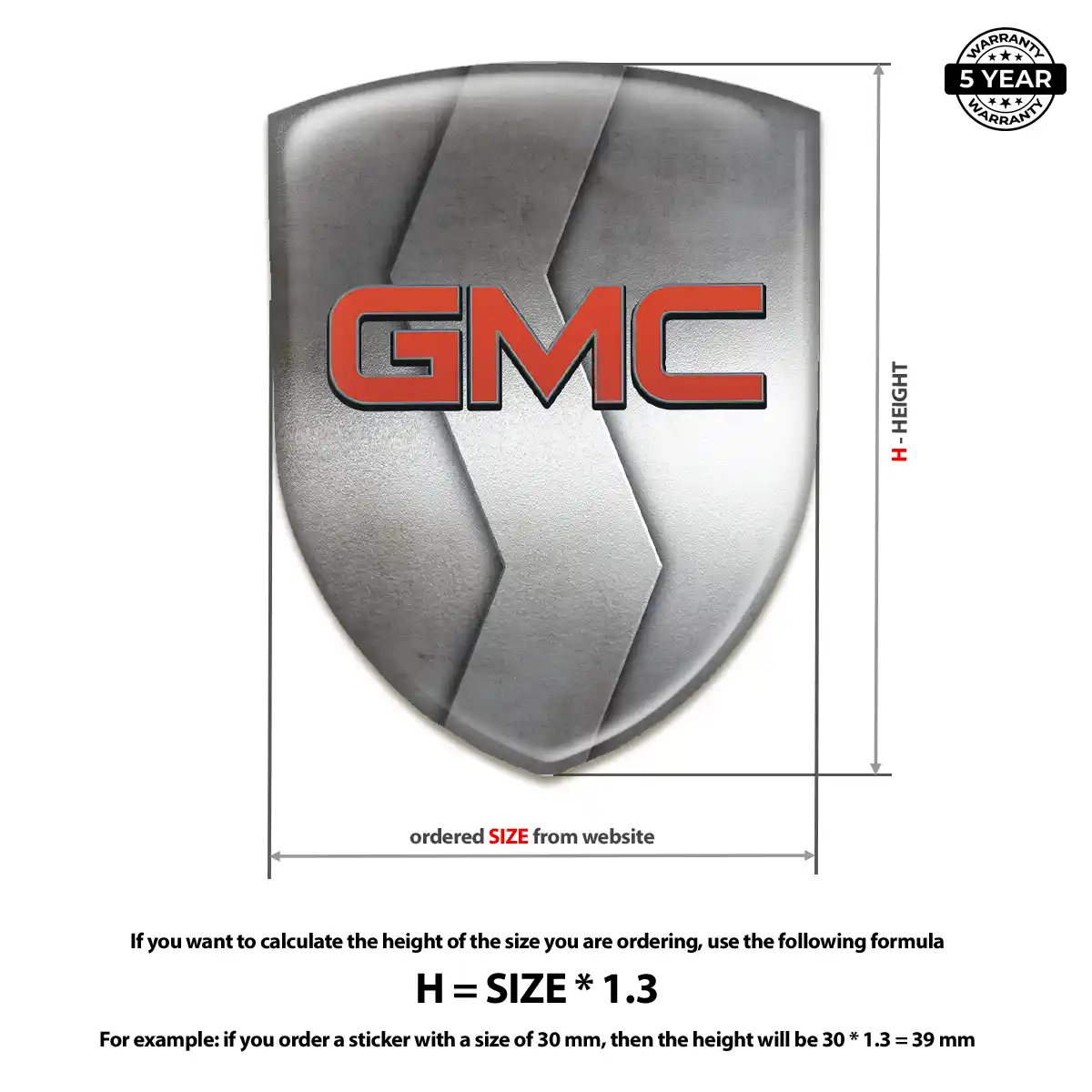 GMC Resin Emblem Sticker Elite Finish