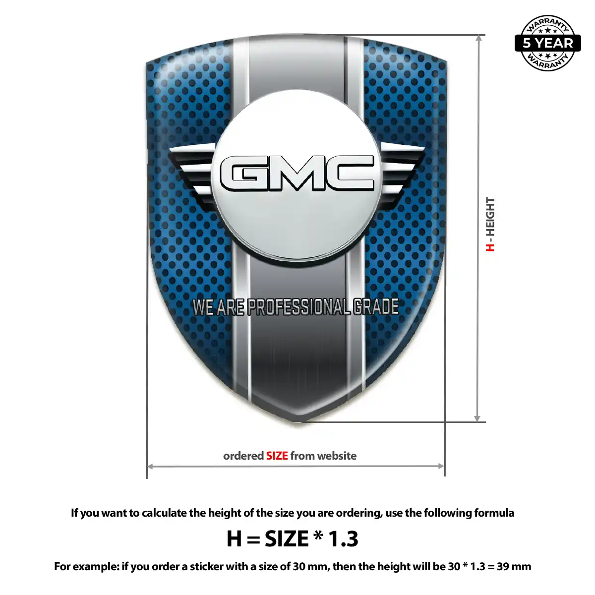 GMC Resin Emblem Sticker Noble Edition
