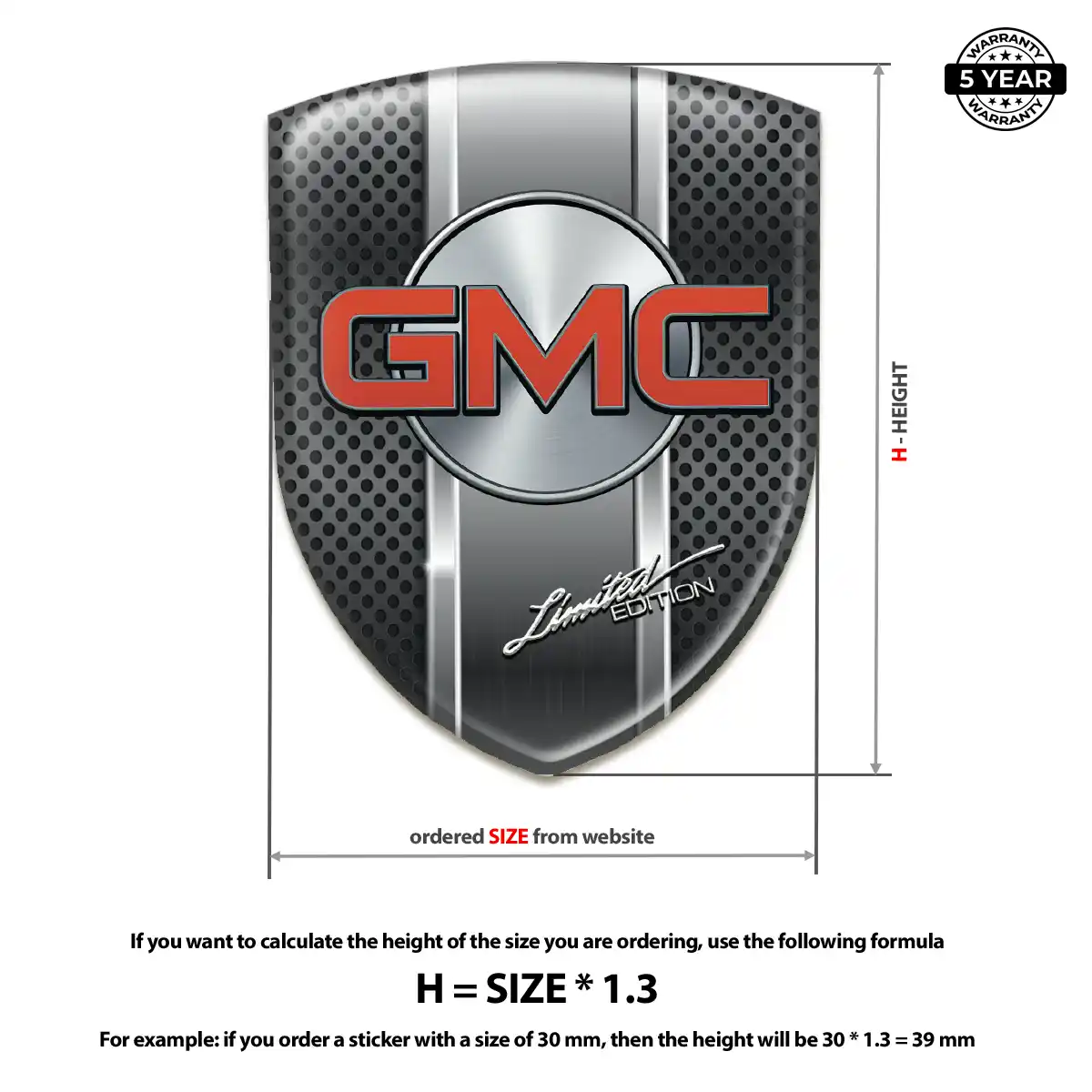 GMC Resin Emblem Sticker Opulent Line