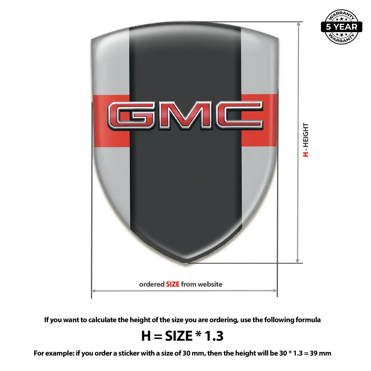 GMC Resin Emblem Sticker Prime Quality
