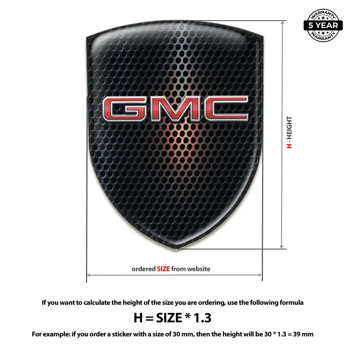 GMC Resin Emblem Sticker Refined Design