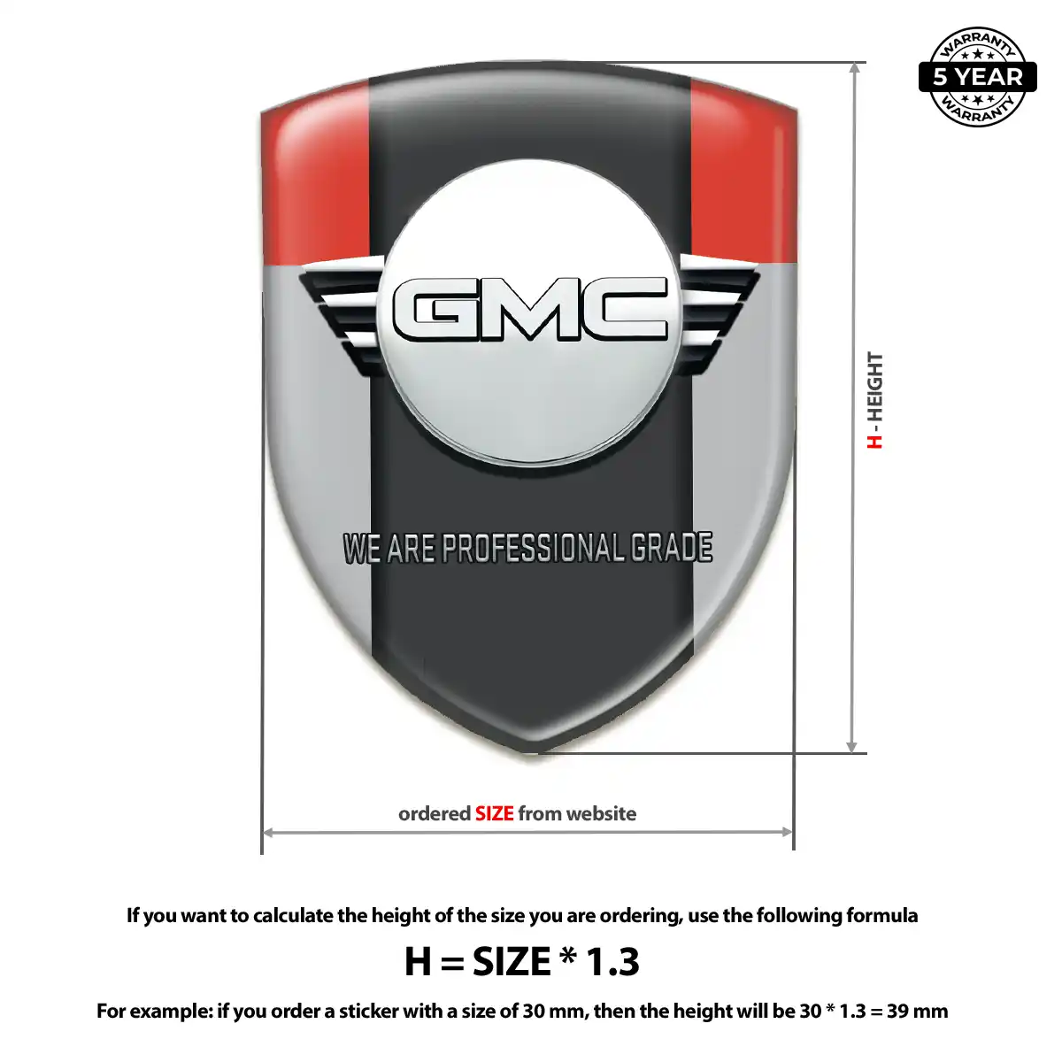 GMC Resin Emblem Sticker Resin Elite
