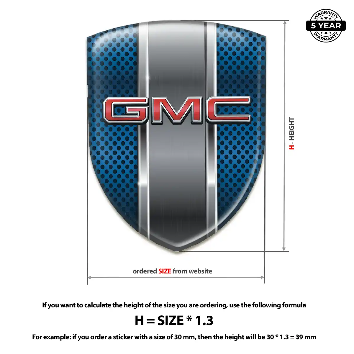 GMC Resin Emblem Sticker Resin Luxe