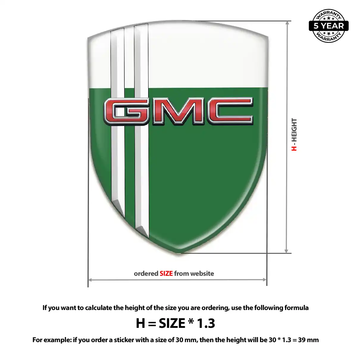 GMC Resin Emblem Sticker Signature Grade
