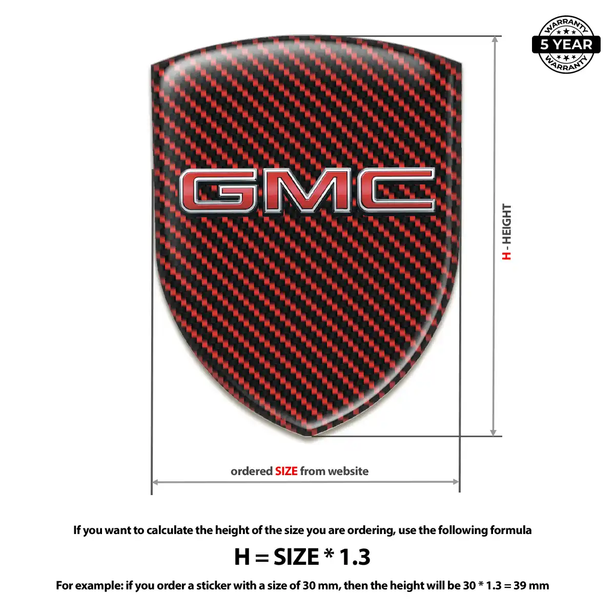 GMC Resin Emblem Sticker Sleek Style