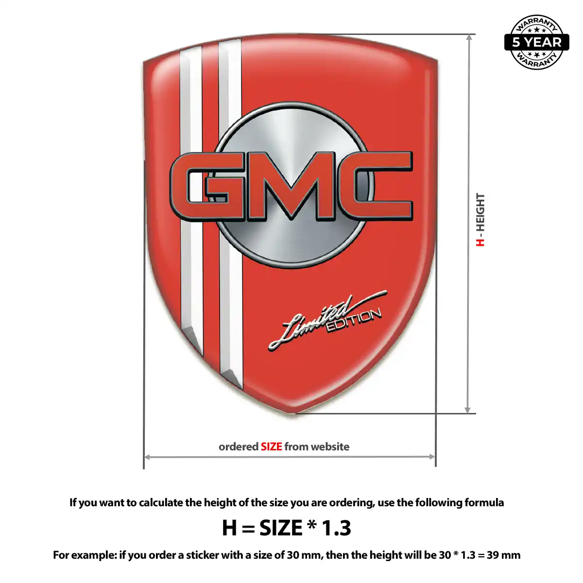 GMC Resin Emblem Sticker Superior Craft