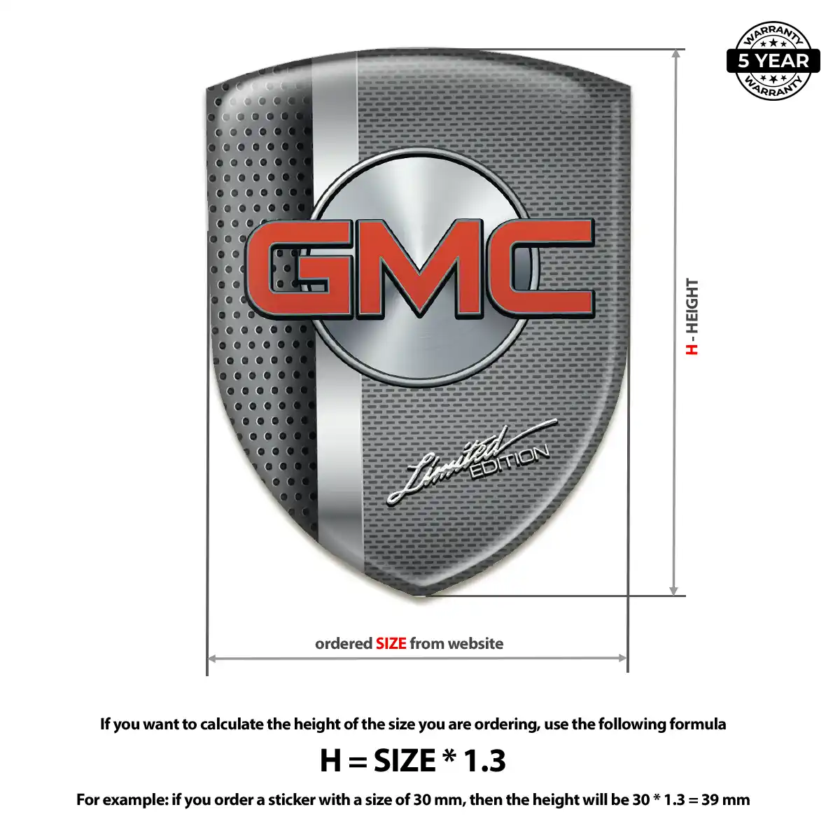 GMC Self Adhesive Emblem Sticker Elite Finish