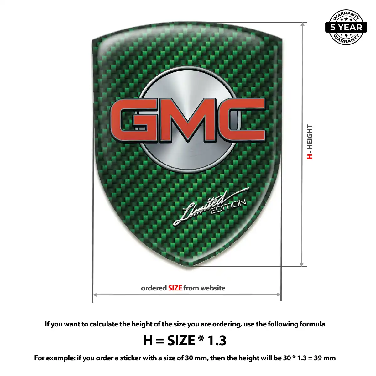 GMC Self Adhesive Emblem Sticker Opulent Line