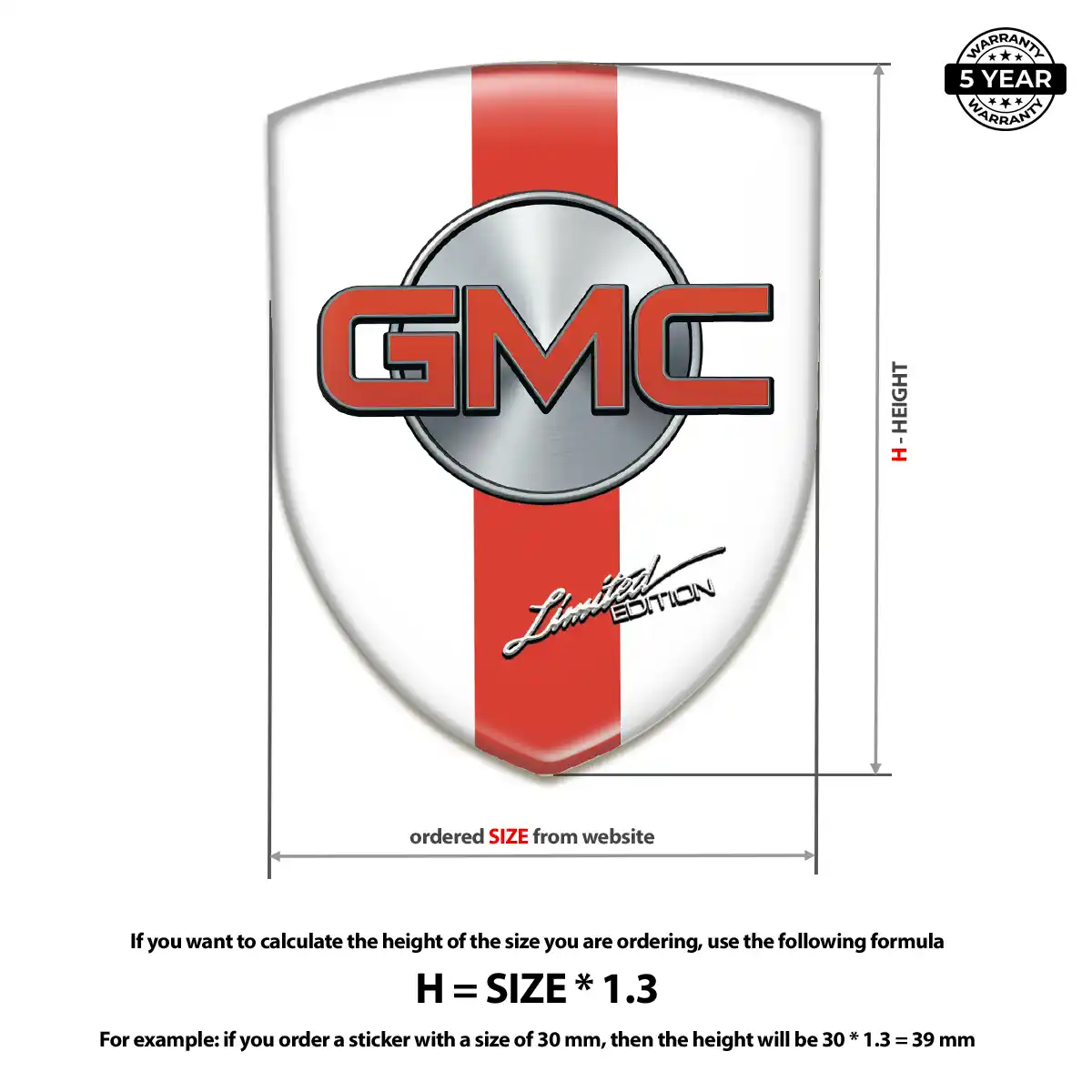 GMC Self Adhesive Emblem Sticker Prestige Line