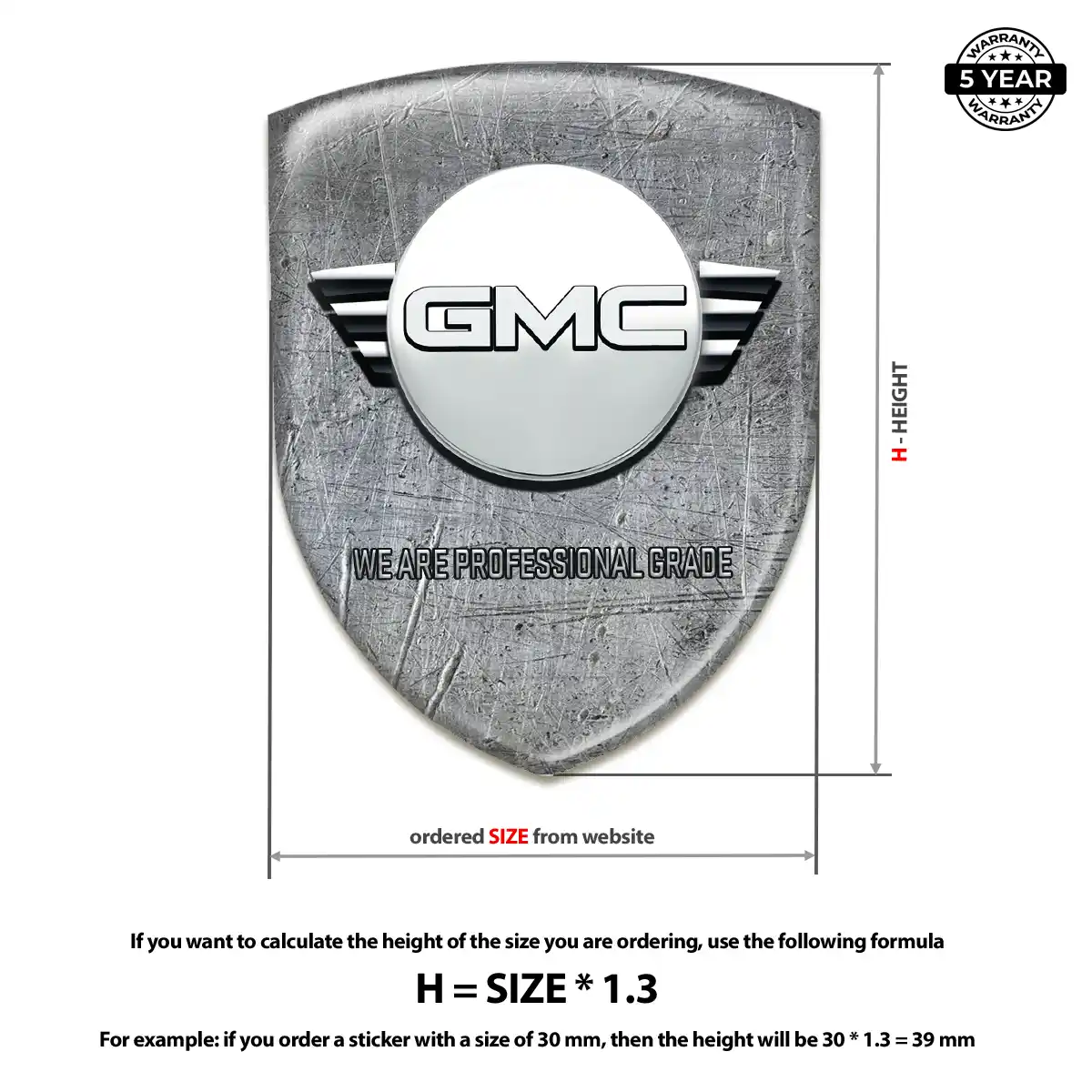 GMC Self Adhesive Emblem Sticker Refined Design