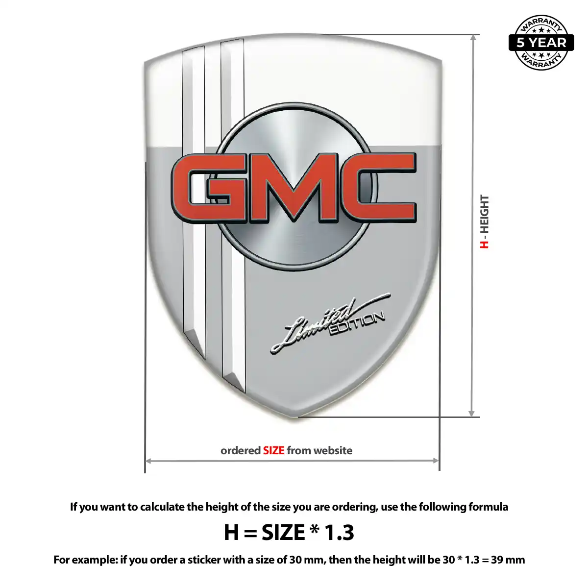 GMC Self Adhesive Emblem Sticker Sleek Style