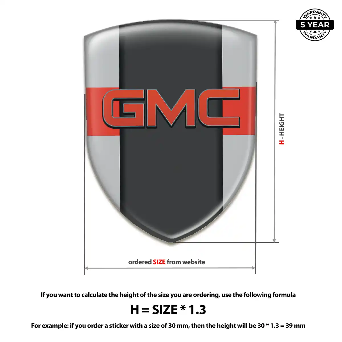 GMC Silicone Badge Premium Dome