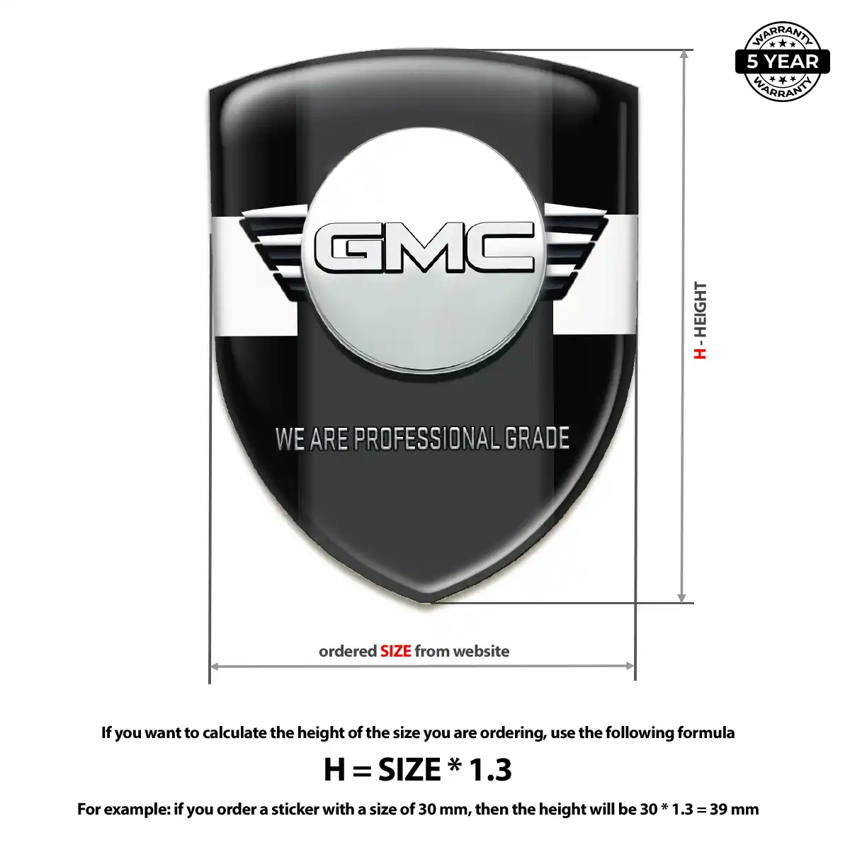 GMC Silicone Emblem Premium Dome