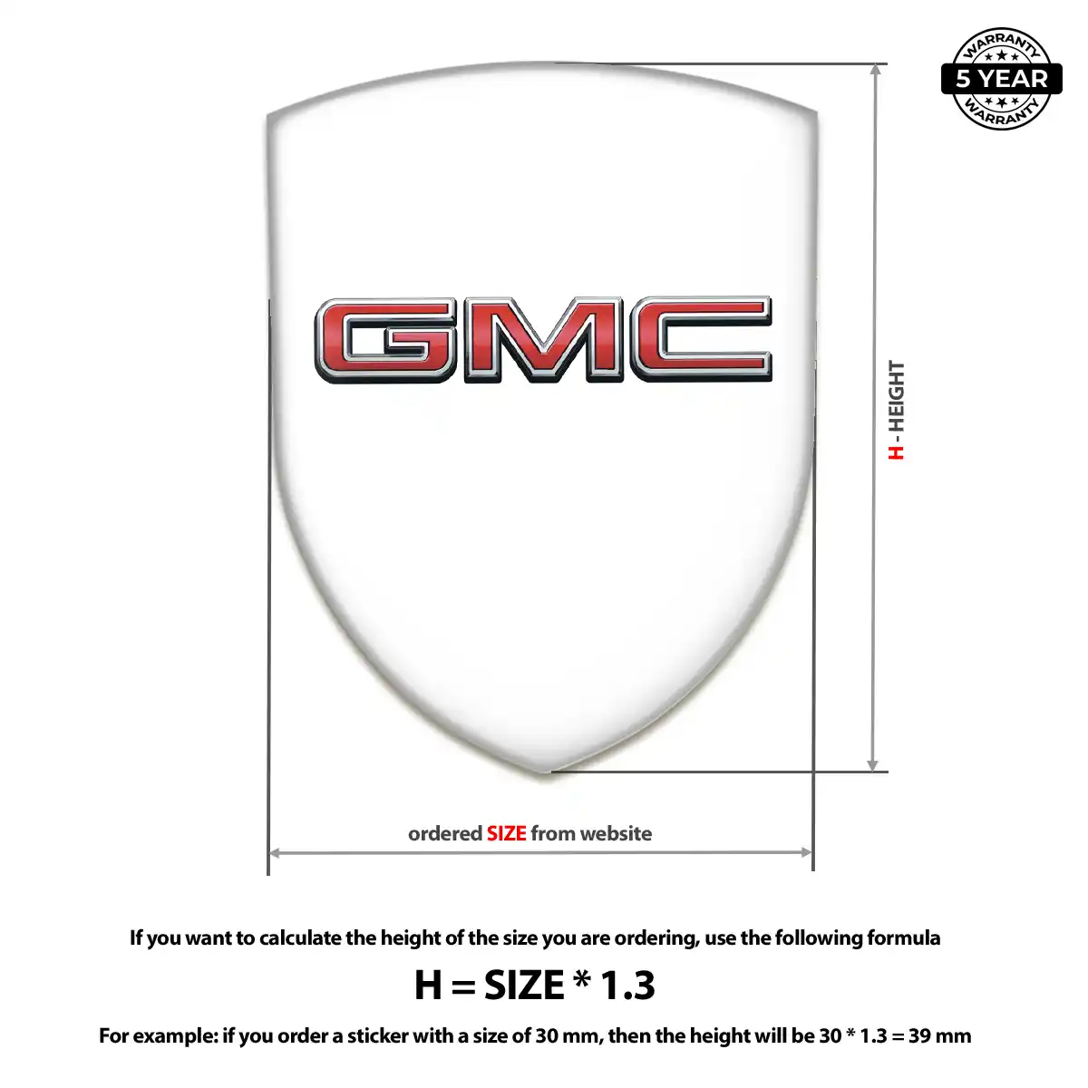 GMC Silicone Sticker Elite Finish