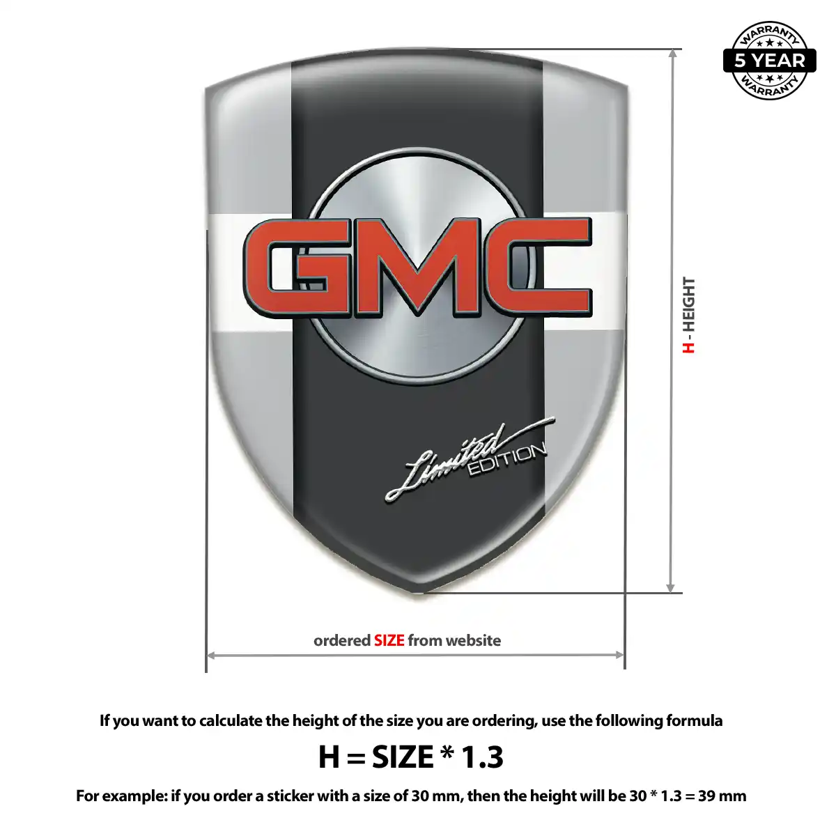 GMC Silicone Sticker Premium Dome