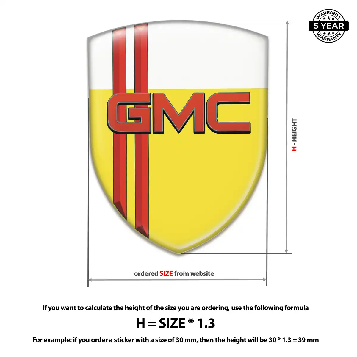 GMC Silicone Sticker Refined Design