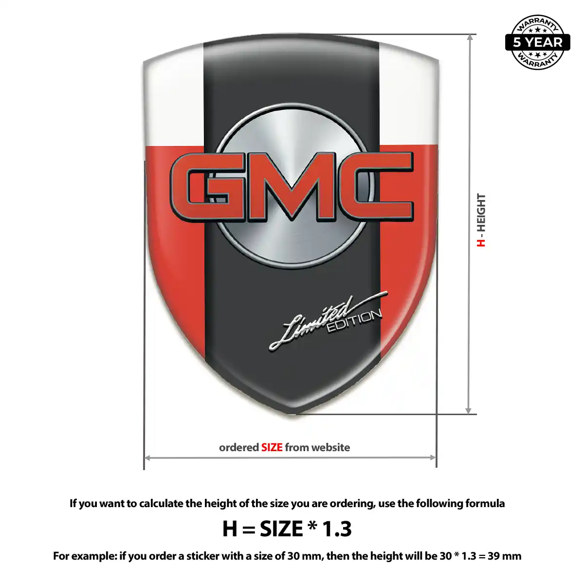 GMC Silicone Sticker Sleek Style