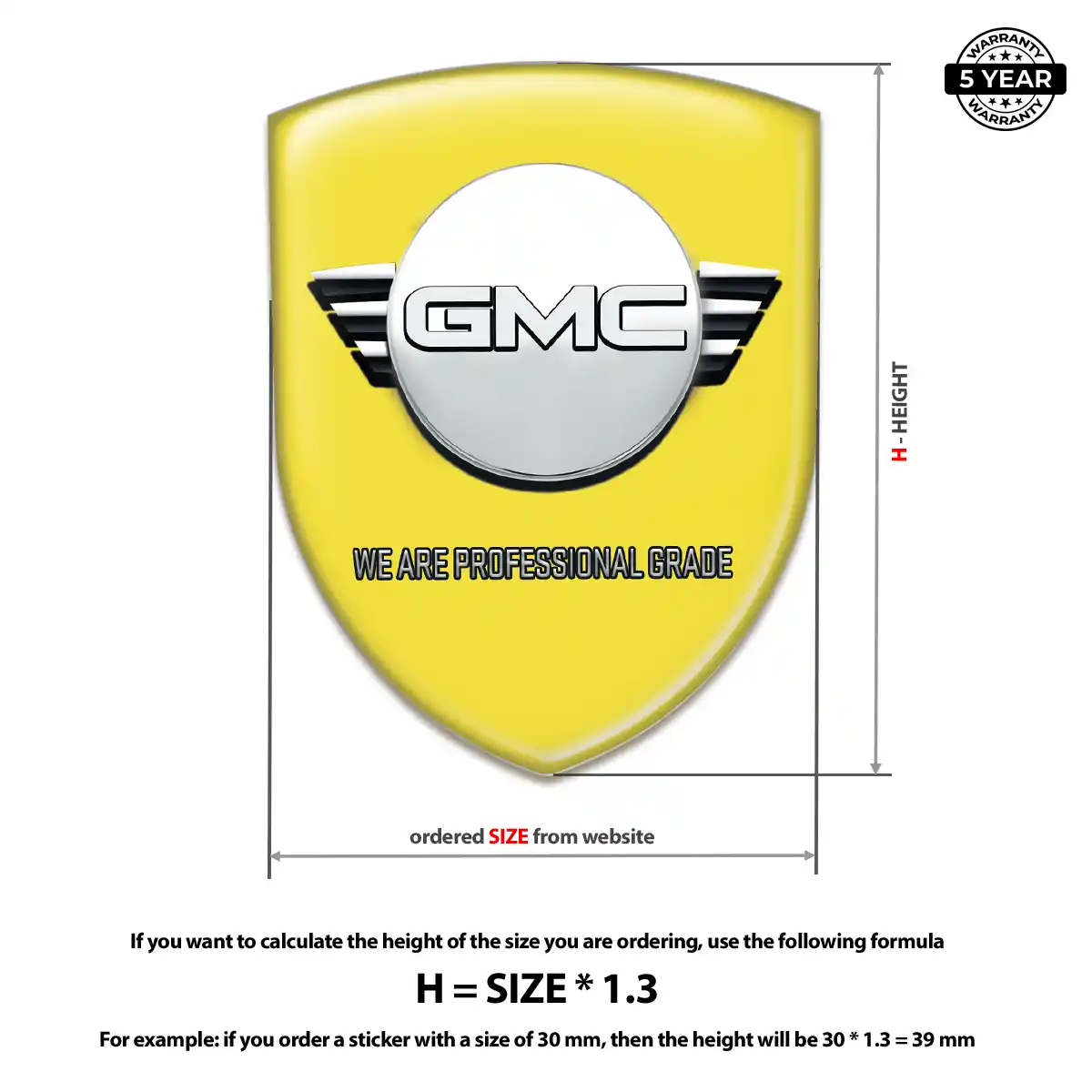GMC Silicone Sticker Superior Craft