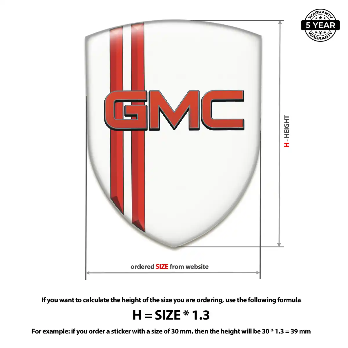 GMC Vehicle Logo Sticker Elite Finish