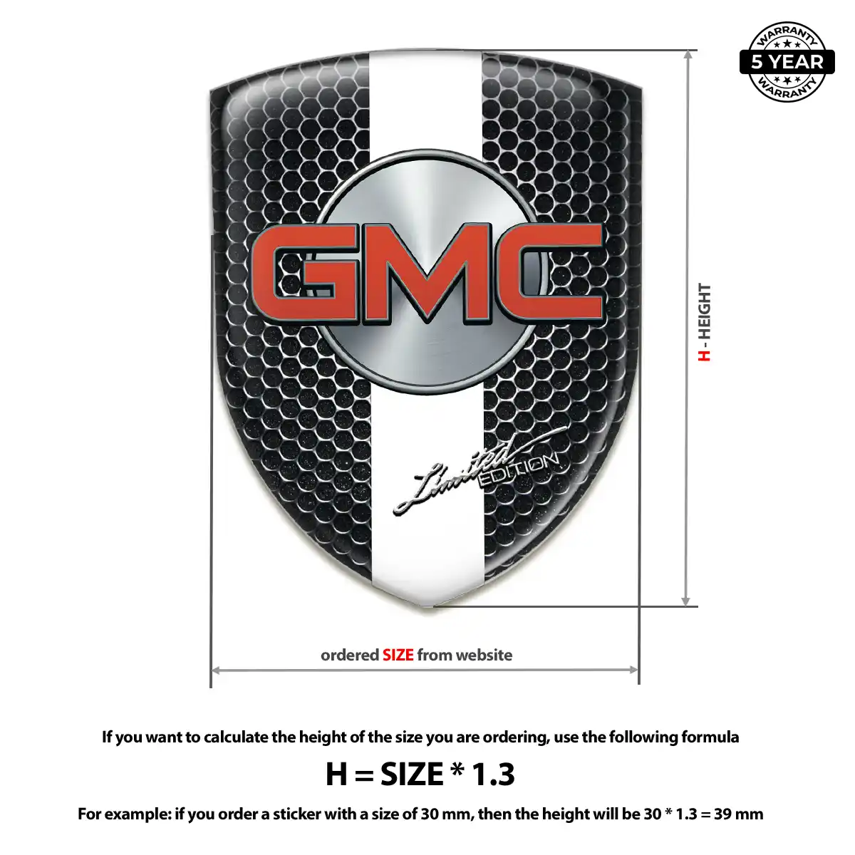 GMC Vehicle Logo Sticker Premium Dome