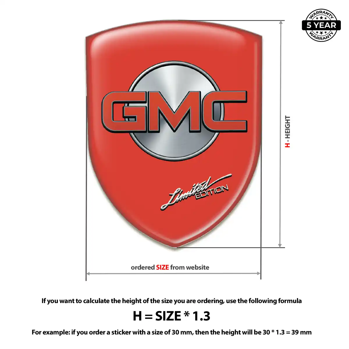 GMC Vehicle Logo Sticker Resin Elite