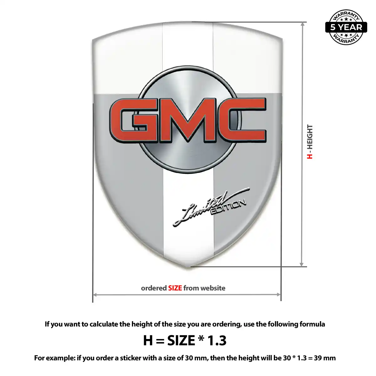 GMC Vehicle Logo Sticker Resin Luxe