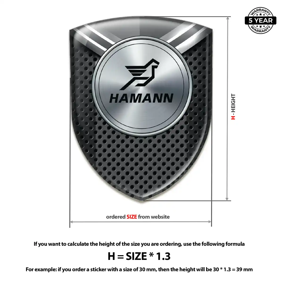 Hamman 3D Badge Sticker Cabin Style