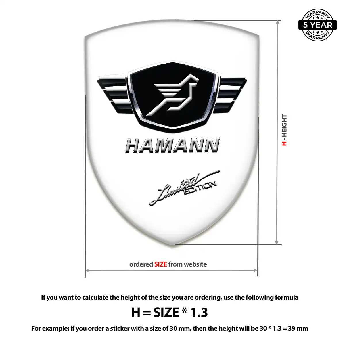 Hamman 3D Badge Sticker Elite Finish