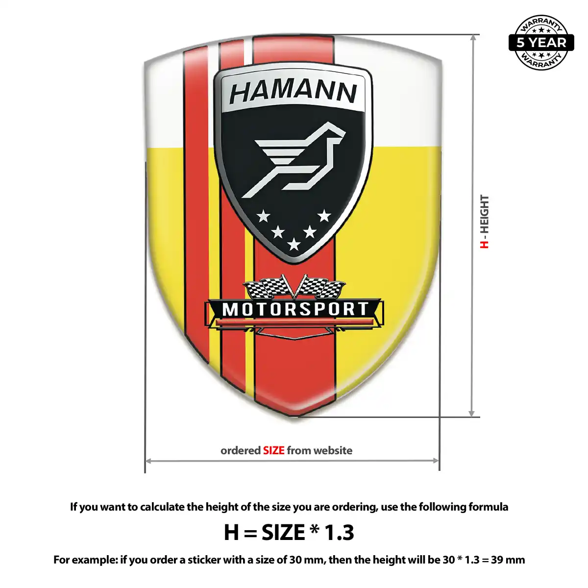 Hamman 3D Badge Sticker Exterior Luxe