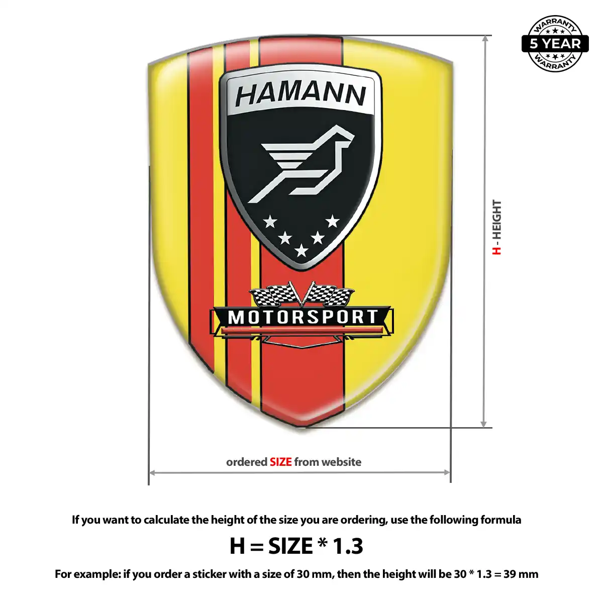 Hamman 3D Badge Sticker Interior Elegance