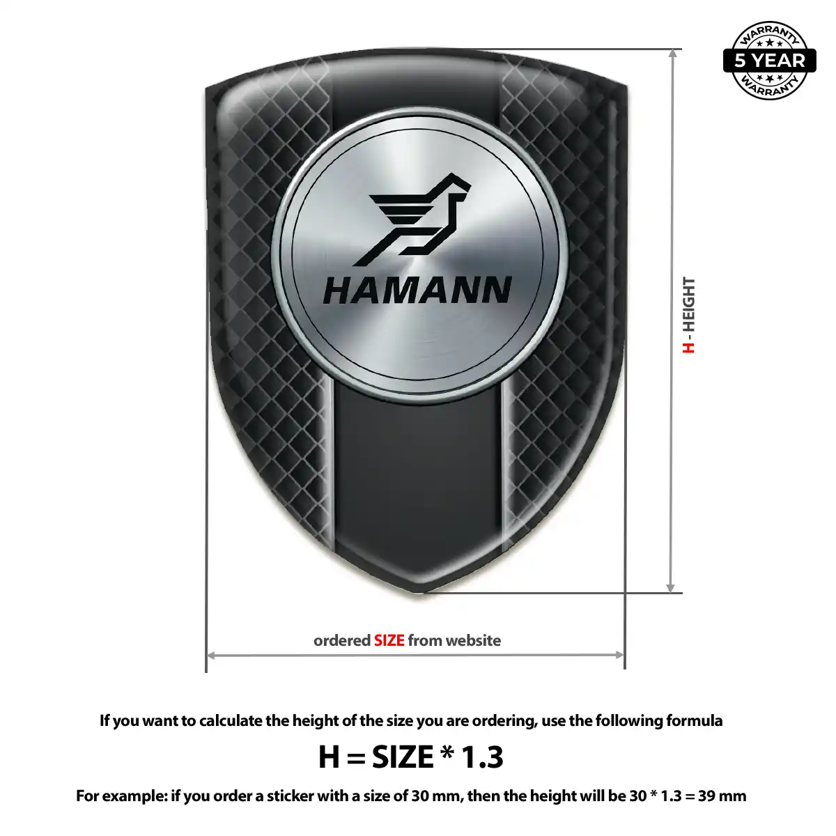 Hamman 3D Badge Sticker Interior Luxe