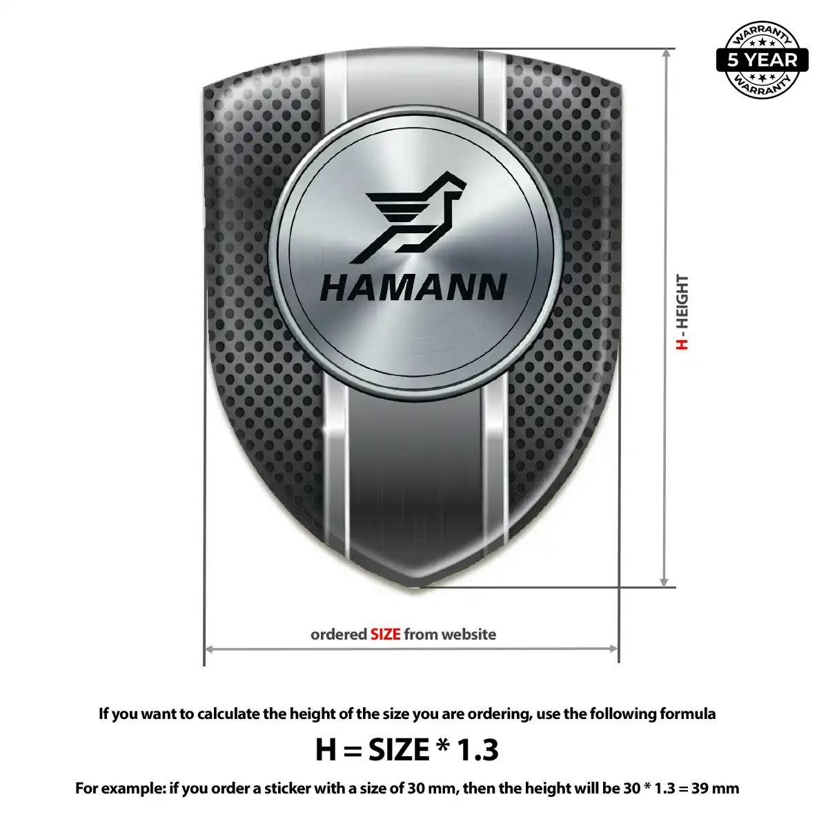 Hamman 3D Badge Sticker Prime Quality