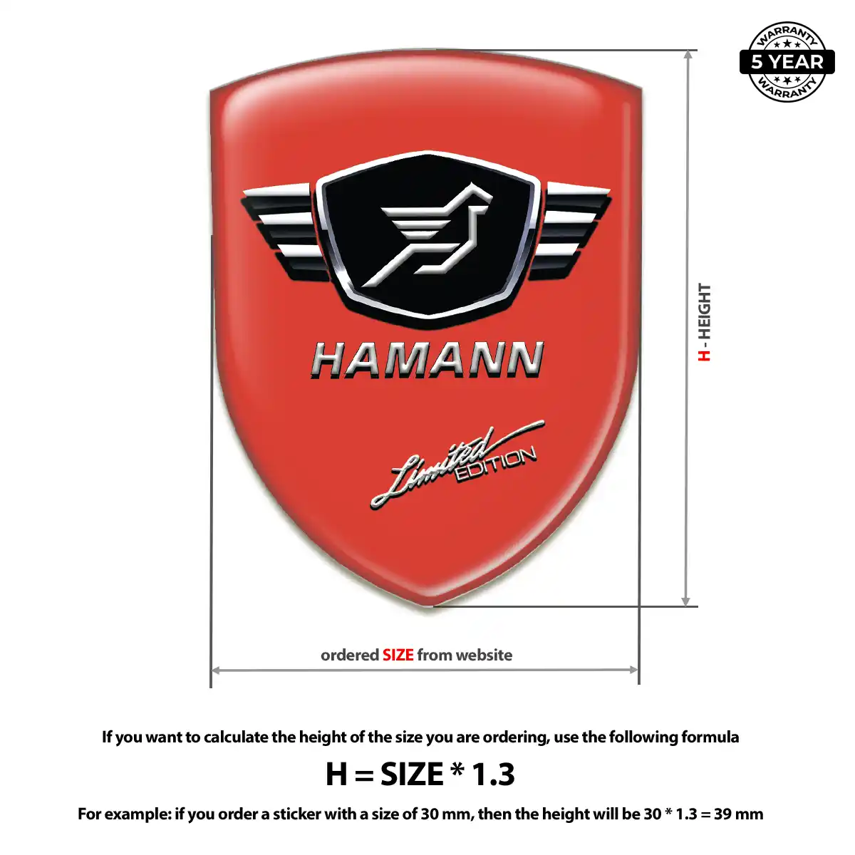 Hamman 3D Badge Sticker Refined Design