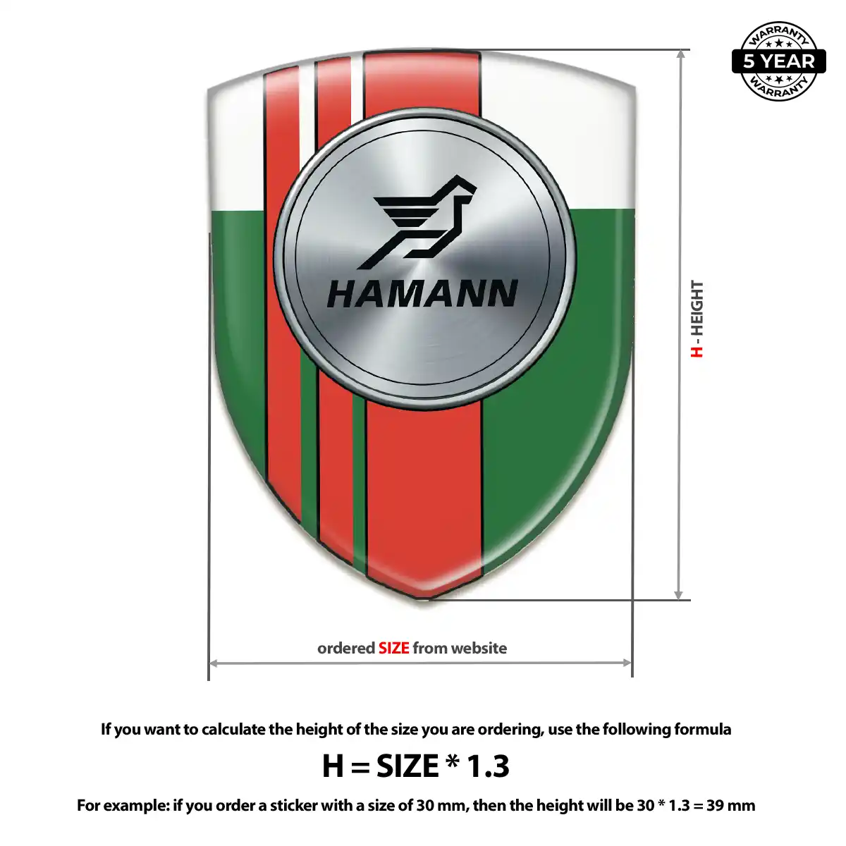 Hamman 3D Badge Sticker Resin Elite