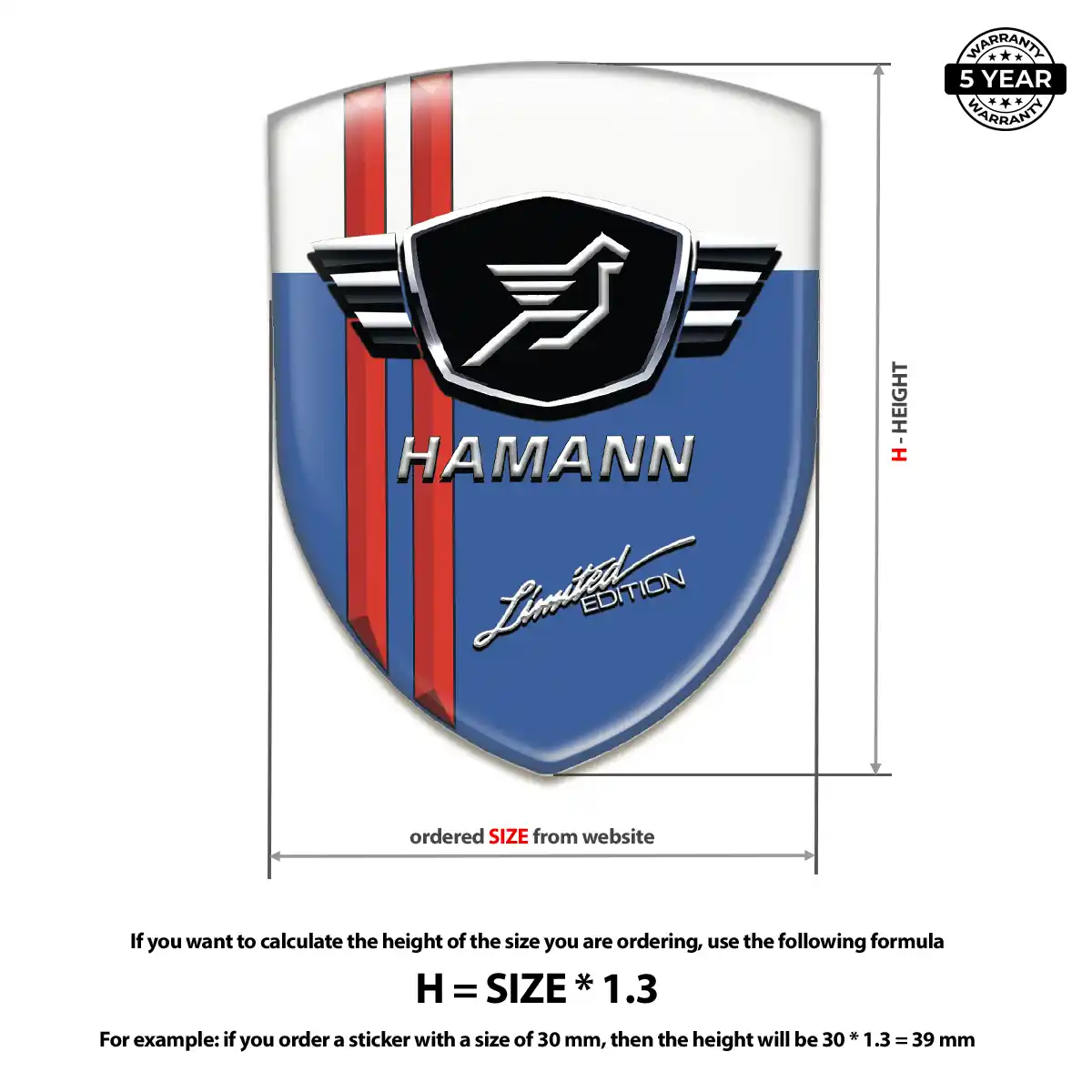 Hamman 3D Badge Sticker Resin Luxe
