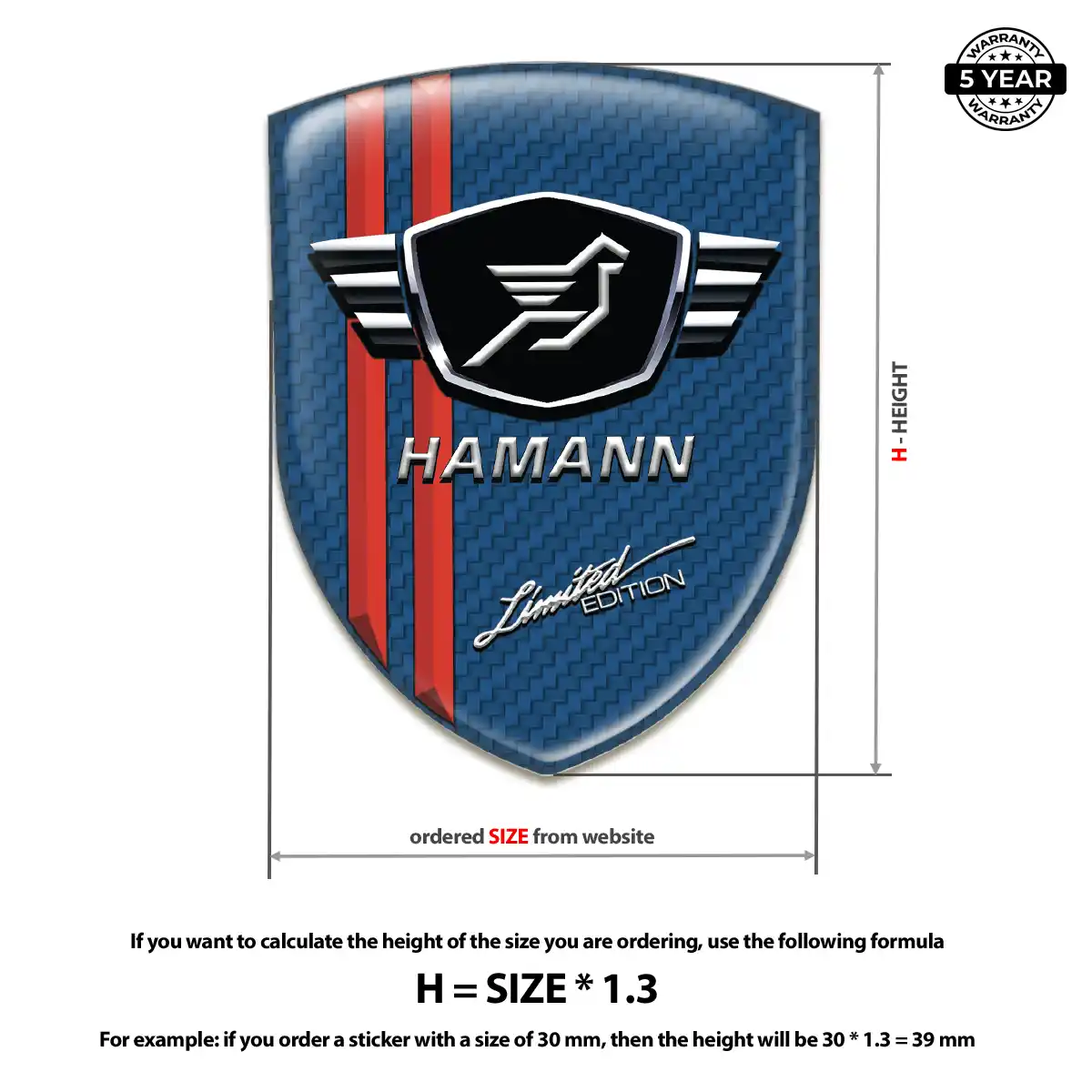 Hamman 3D Badge Sticker Sleek Style