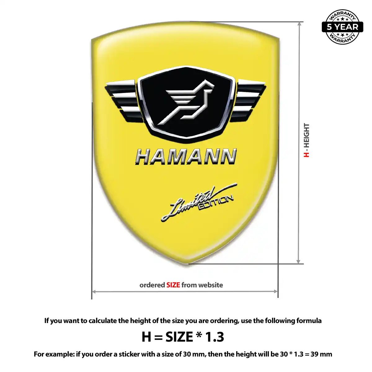 Hamman 3D Badge Sticker Superior Craft