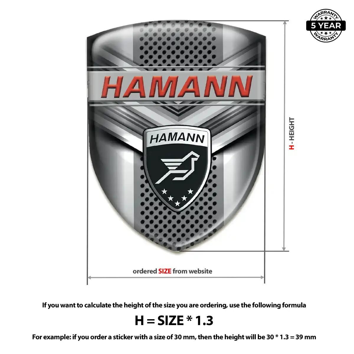 Hamman 3D Domed Sticker Auto Tuning