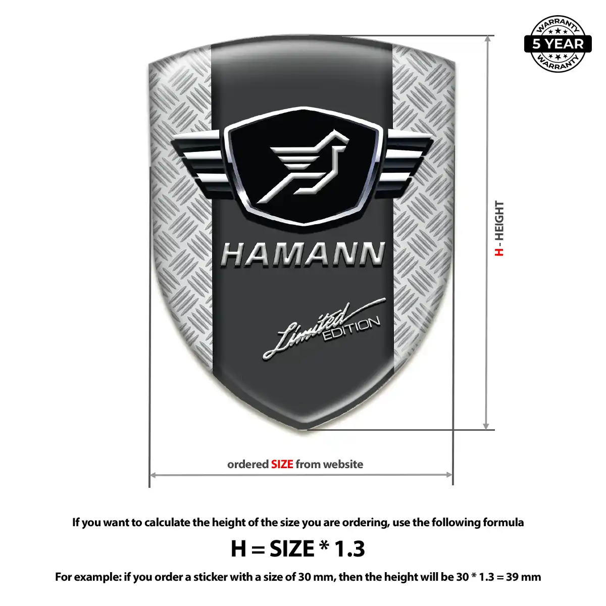 Hamman 3D Domed Sticker Opulent Line
