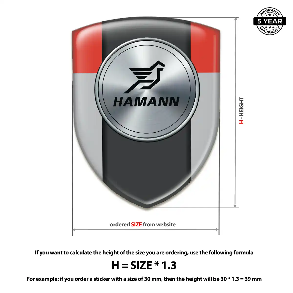 Hamman 3D Domed Sticker Performance Style