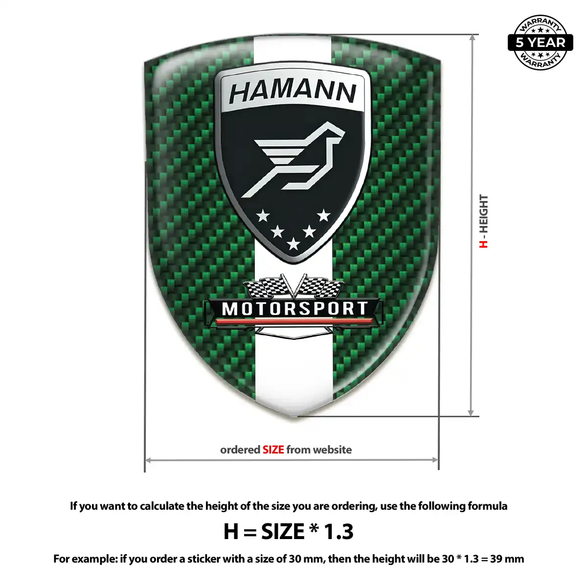 Hamman 3D Domed Sticker Premium Dome