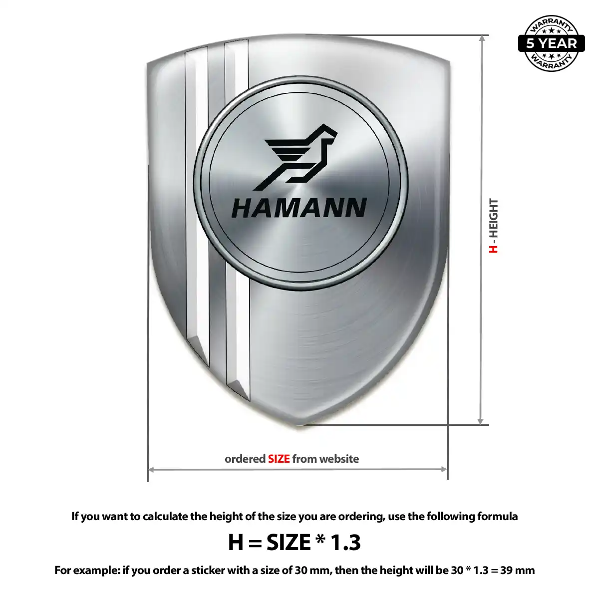 Hamman 3D Domed Sticker Refined Design