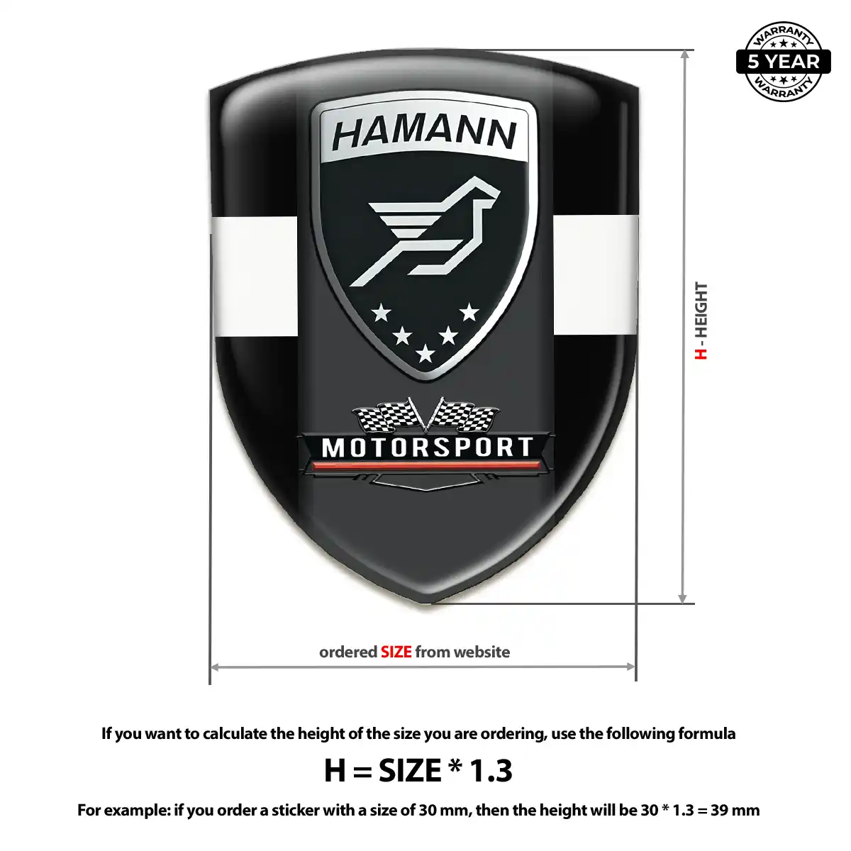 Hamman 3D Domed Sticker Resin Elite