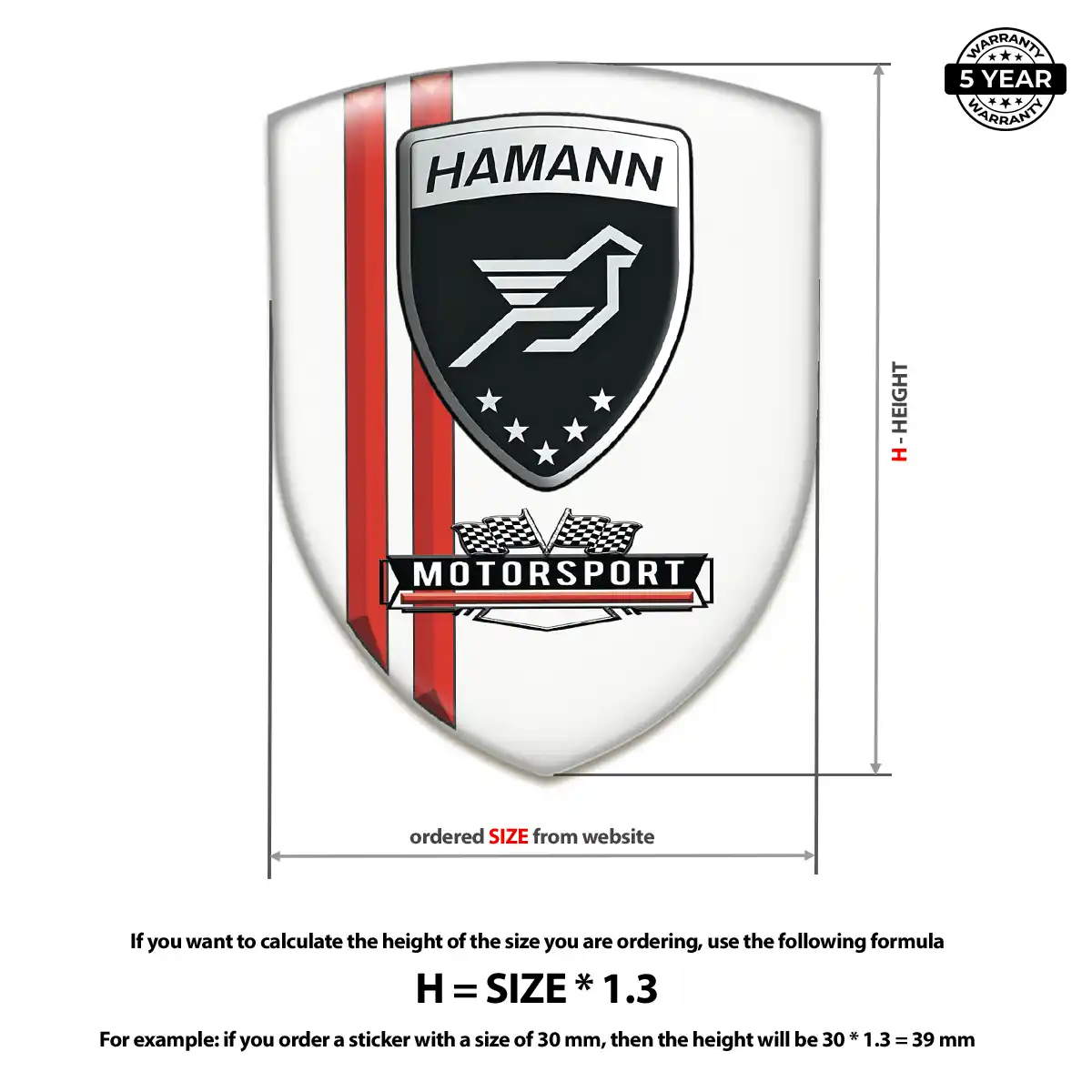 Hamman 3D Domed Sticker Resin Luxe